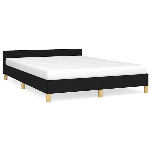 vidaXL Cadre de lit sans matelas noir 140x200 cm tissu