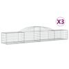 vidaXL Paniers &agrave; gabions arqu&eacute;s 3 pcs 300x50x40/60 cm fer galvanis&eacute;