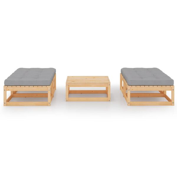 vidaXL Salon de jardin 5 pcs avec coussins Bois de pin massif