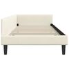 vidaXL Cadre de lit d'angle Cr&egrave;me 90 cm x 200 cm VeloursetContreplaqu&eacute;