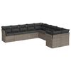 vidaXL Salon de jardin avec coussins 10 pcs gris r&eacute;sine tress&eacute;e
