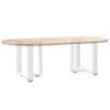 vidaXL Pieds de table basse en T, 2 pi&egrave;ces, blanc, 50 x 25 x (42-43) cm, acier