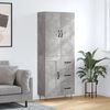 vidaXL Buffet haut Gris b&eacute;ton 69,5x34x180 cm Bois d'ing&eacute;nierie