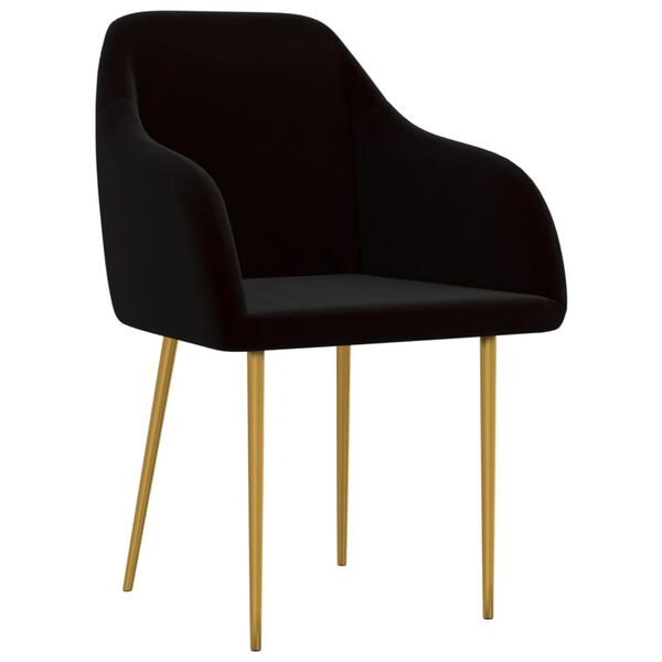 vidaXL Chaises &agrave; manger lot de 4 Noir Velours