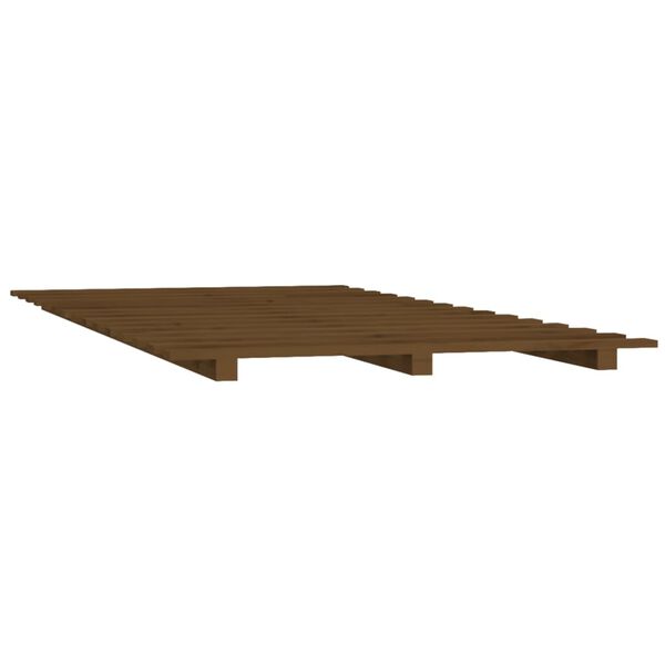 vidaXL Cadre de lit sans matelas marron miel 90x200 cm bois pin massif