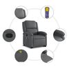 vidaXL Fauteuil inclinable de massage Gris Similicuir