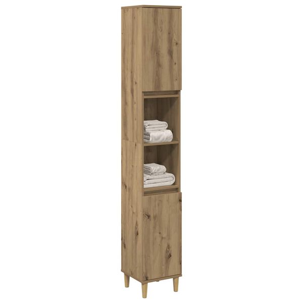 vidaXL Armoire de salle de bain ch&ecirc;ne artisanal 30x30x190 cm