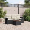 vidaXL Salon de jardin 4 pcs avec coussins noir r&eacute;sine tress&eacute;e
