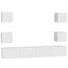 vidaXL Ensemble de meubles TV 6 pcs Blanc Bois d'ing&eacute;nierie