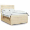 vidaXL Sommier &agrave; lattes de lit avec matelas Cr&egrave;me 140x200 cm Tissu