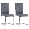 vidaXL Chaises &agrave; manger cantilever lot de 2 gris similicuir daim
