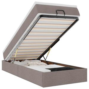 vidaXL Cadre de lit ottoman avec matelas taupe 100x200 cm tissu