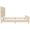 vidaXL Cadre de lit avec t&ecirc;te de lit Cr&egrave;me 200 x 200 cm tissu
