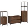 vidaXL Ensemble de mobilier de salle de bain 3 pcs Ch&ecirc;ne brun