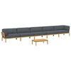 vidaXL Ensemble de Canap&eacute;s Uni 6 pcs Anthracite Bois d'Acacia Massif