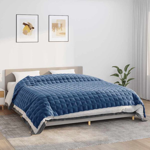 vidaXL Couverture lest&eacute;e Bleu 220x260 cm 15 kg Tissu
