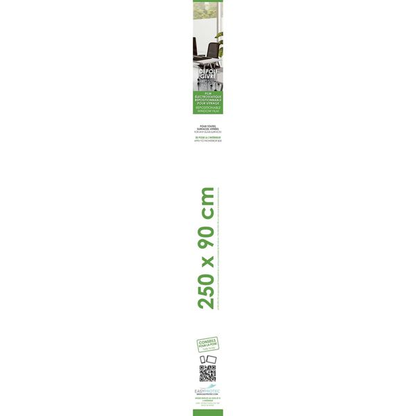 Easyprotec Film de fen&ecirc;tre amovible d&eacute;poli 90x250 cm Gris