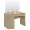 vidaXL Table de maquillage avec &eacute;clairage LED 110x55x145 cm MDF Ch&ecirc;ne