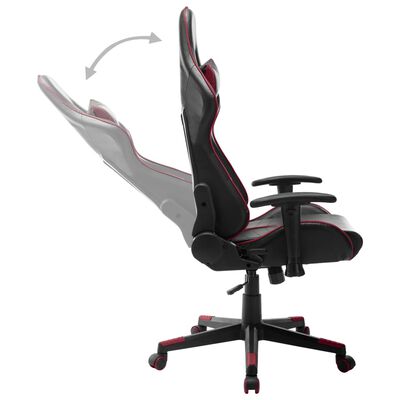 vidaXL Chaise de jeu Noir et rouge bordeaux Cuir artificiel