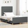 vidaXL Cadre de lit avec t&ecirc;te de lit Gris fonc&eacute; 120 x 200 cm tissu