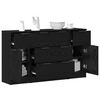 vidaXL Buffet avec tiroir 3 pcs Ch&ecirc;ne noir Bois d'ing&eacute;nierie