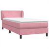 vidaXL Sommier &agrave; lattes de lit avec matelas rose 90x210 cm velours