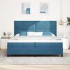 vidaXL Lit &agrave; ressorts avec matelas Bleu fonc&eacute; 200 x 200 cm Velours