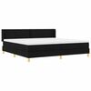 vidaXL Lit &agrave; ressorts avec matelas Noir 200 x 200 cm tissu
