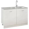 vidaXL &Eacute;vier de cuisine &agrave; double &eacute;vier argent&eacute; 1200x500x155 mm inox