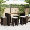 vidaXL Tabourets de bar jardin coussins lot de 6 marron r&eacute;sine tress&eacute;e
