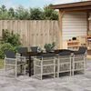 vidaXL Ensemble de salle &agrave; manger pour jardin 9 pcs Gris clair