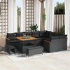vidaXL Ensemble de canap&eacute; de jardin 12 pcs Noir polyrotin