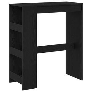vidaXL Table de bar avec &eacute;tag&egrave;res en ch&ecirc;ne noir 90x40x103,5 cm bois d'ing&eacute;nierie