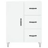 vidaXL Buffet haut Blanc 69,5x34x180 cm Bois d'ing&eacute;nierie