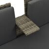 vidaXL Salon de jardin 3 pcs avec coussins R&eacute;sine tress&eacute;e Gris