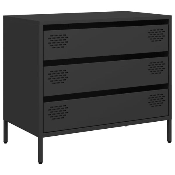 vidaXL Buffet noir 68x39x58,5 cm acier laminé à froid
