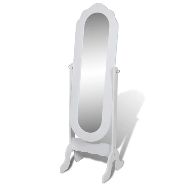 vidaXL Miroir sur pied r&eacute;glable Blanc