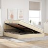 vidaXL Lit avec rangement et LED avec matelas Cr&egrave;me 180 x 200 cm tissu