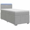 vidaXL Lit boxspring avec matelas Gris clair 80 x 200 cm Tissu