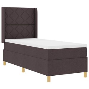 vidaXL Lit &agrave; ressorts avec matelas Marron 140 x 200 cm tissu