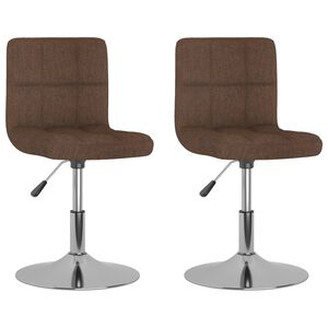 vidaXL Chaises pivotantes &agrave; manger lot de 2 marron tissu