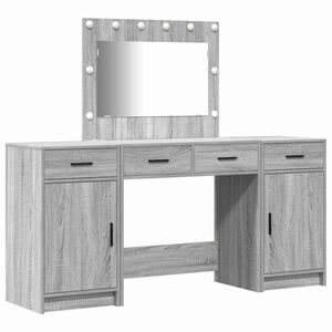 vidaXL Table de Toilette 3 pc Gris 78,5 x 41 x 135 cm