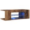 vidaXL Meuble TV avec lumi&egrave;res LED vieux bois bois d'ing&eacute;nierie