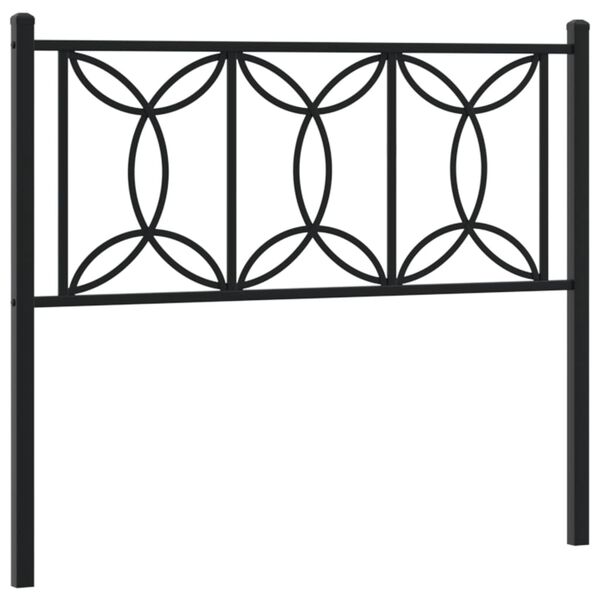 vidaXL T&ecirc;te de lit de remplacement m&eacute;tal noir 107 cm