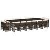 vidaXL Ensemble &agrave; manger de jardin et coussins 17 pcs marron rotin