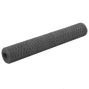 vidaXL Grillage Acier et rev&ecirc;tement en PVC 25 x 1 m Gris