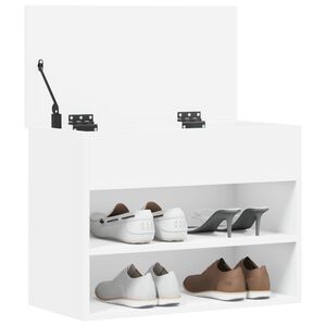 vidaXL Banc &agrave; chaussures Blanc 60x30x45 cm Bois d&rsquo;ing&eacute;nierie