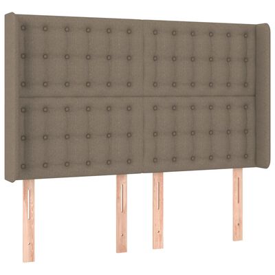 vidaXL Tête de lit avec oreilles Taupe 147x16x118/128 cm Tissu