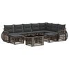 vidaXL Ensemble de canap&eacute; de jardin 10 pc Gris et Gris fonc&eacute; polyrotin