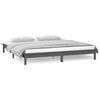 vidaXL Cadre de lit &agrave; LED sans matelas gris 140x190 cm bois massif